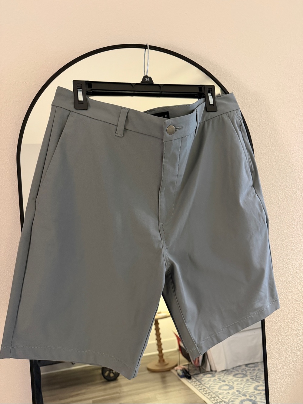 Men's Flat Front Performance Shorts in Grey